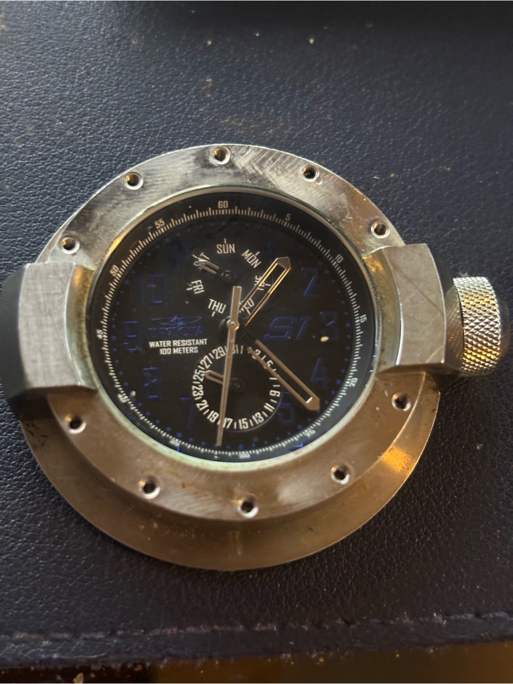 Stainless Steel Men's Dive Watch Head - Black Dial